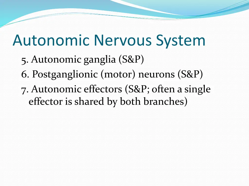 autonomic nervous system 5 autonomic ganglia