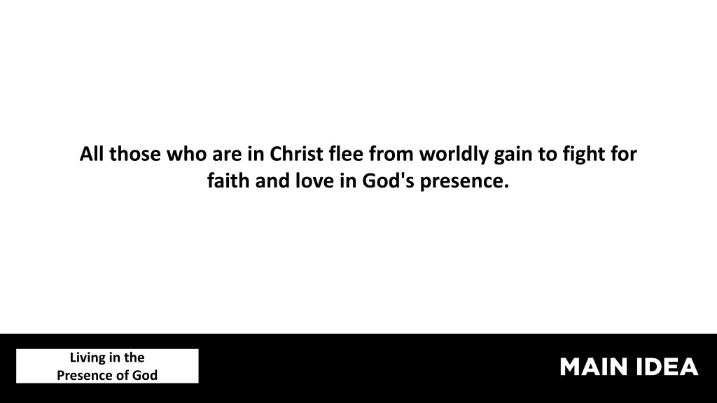 all those who are in christ flee from worldly