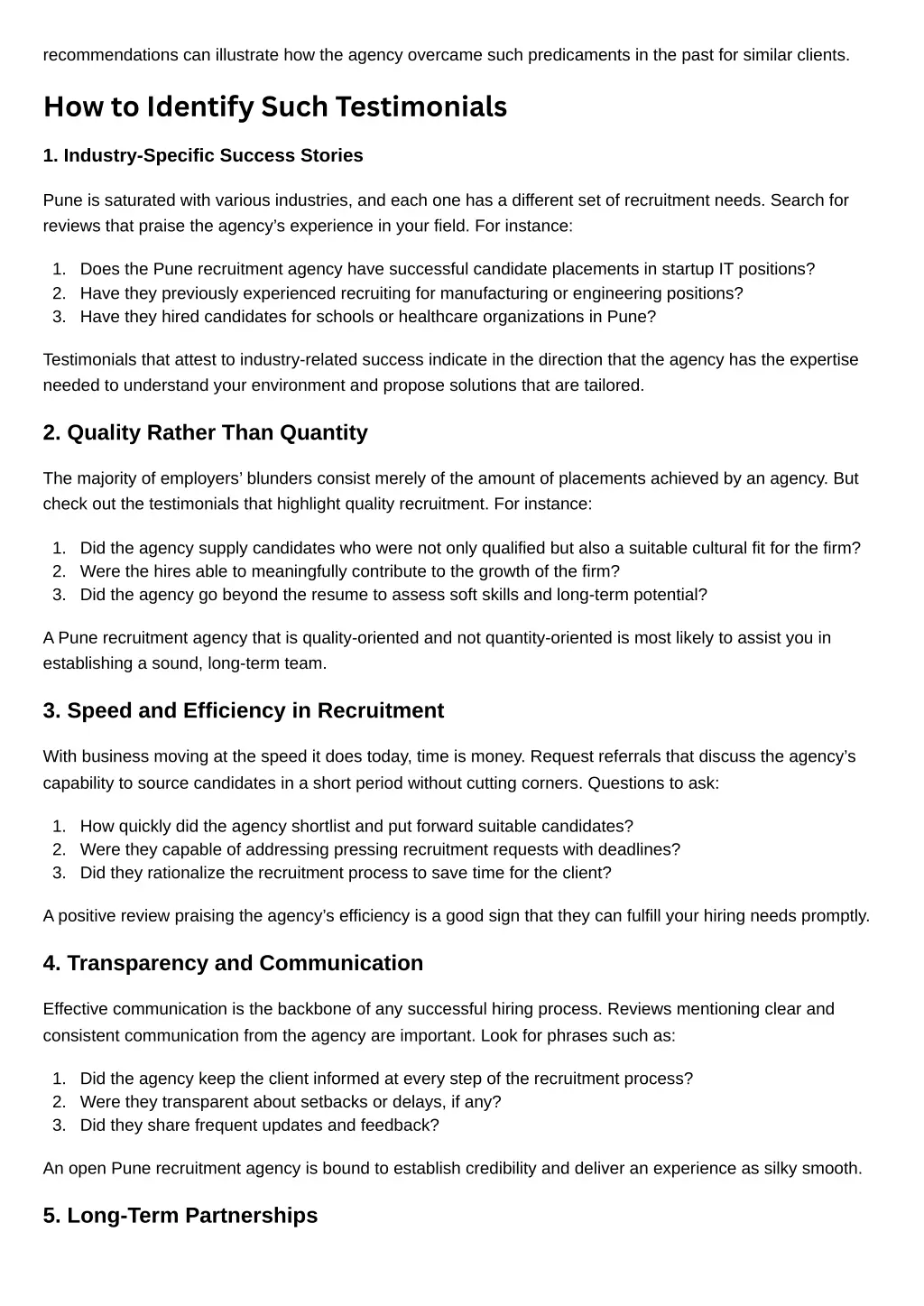 recommendations can illustrate how the agency