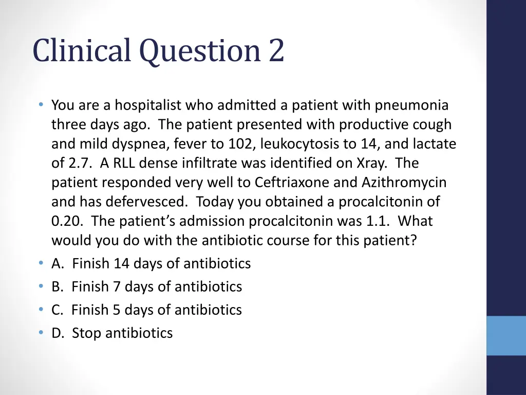 clinical question 2