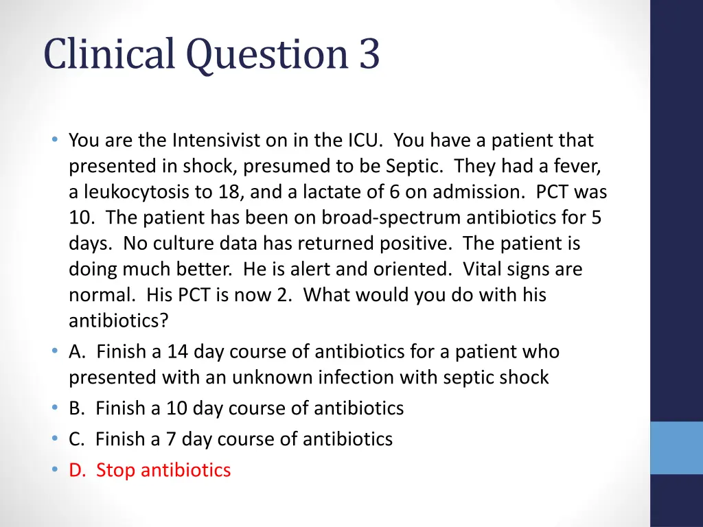 clinical question 3 1