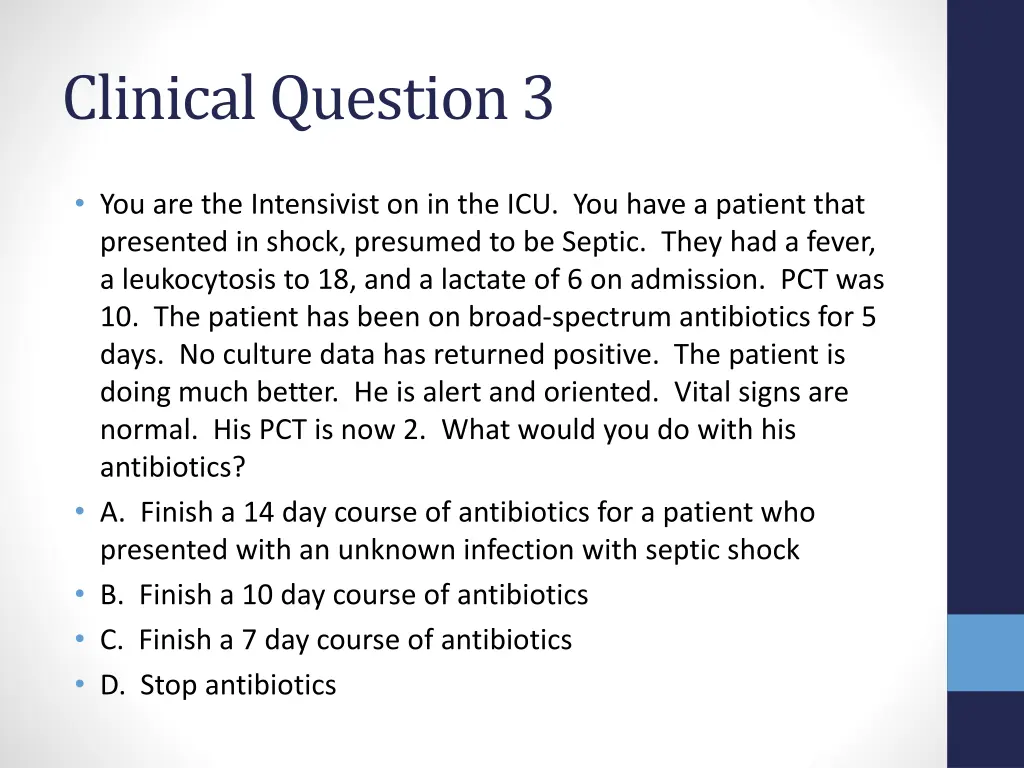 clinical question 3