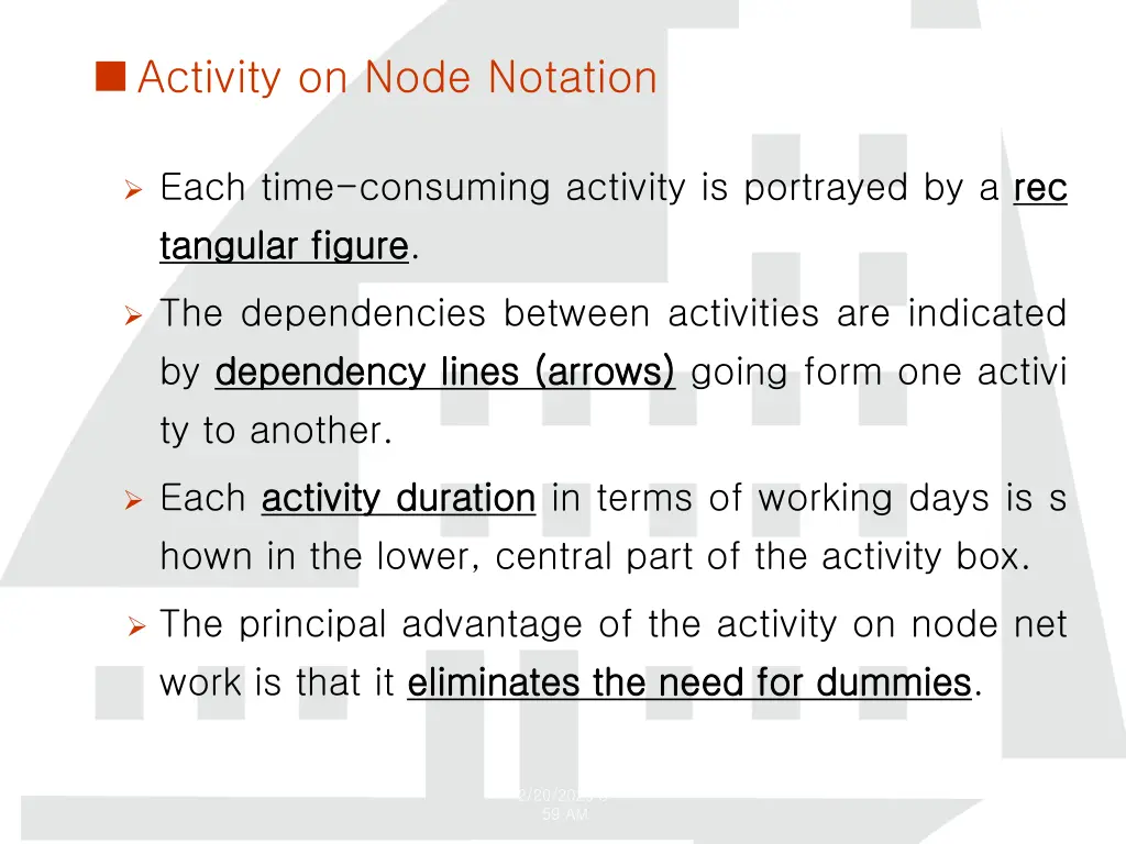 activity on node notation