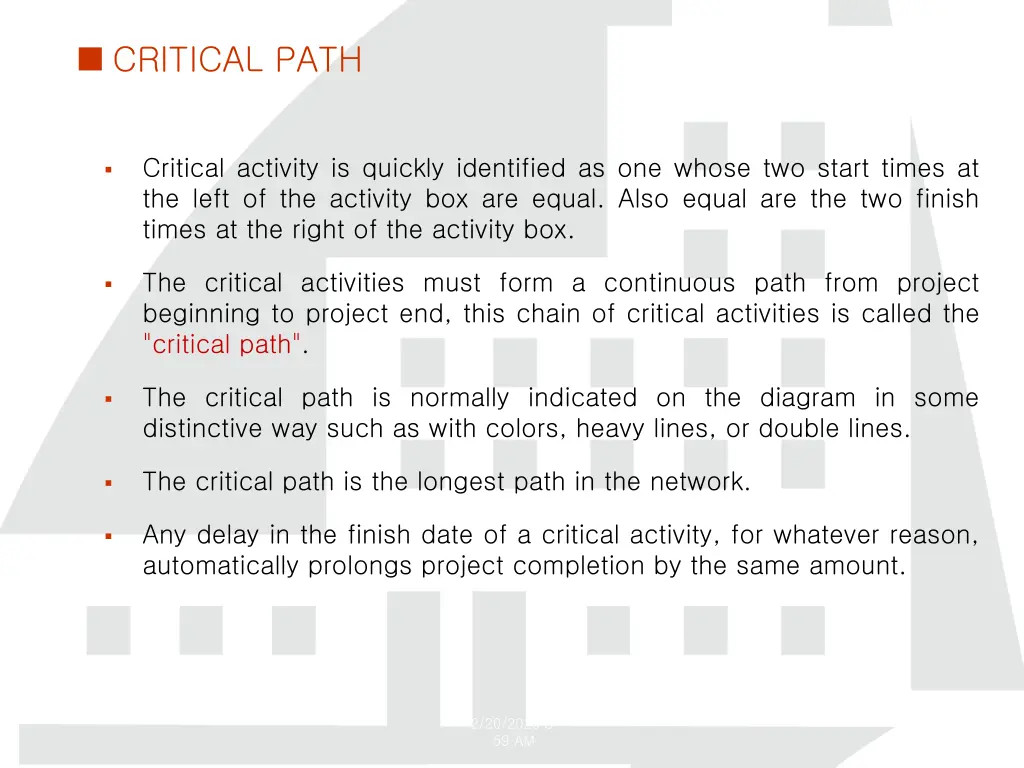 critical path