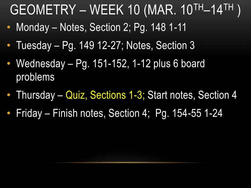 geometry week 10 mar 10 th 14 th monday notes