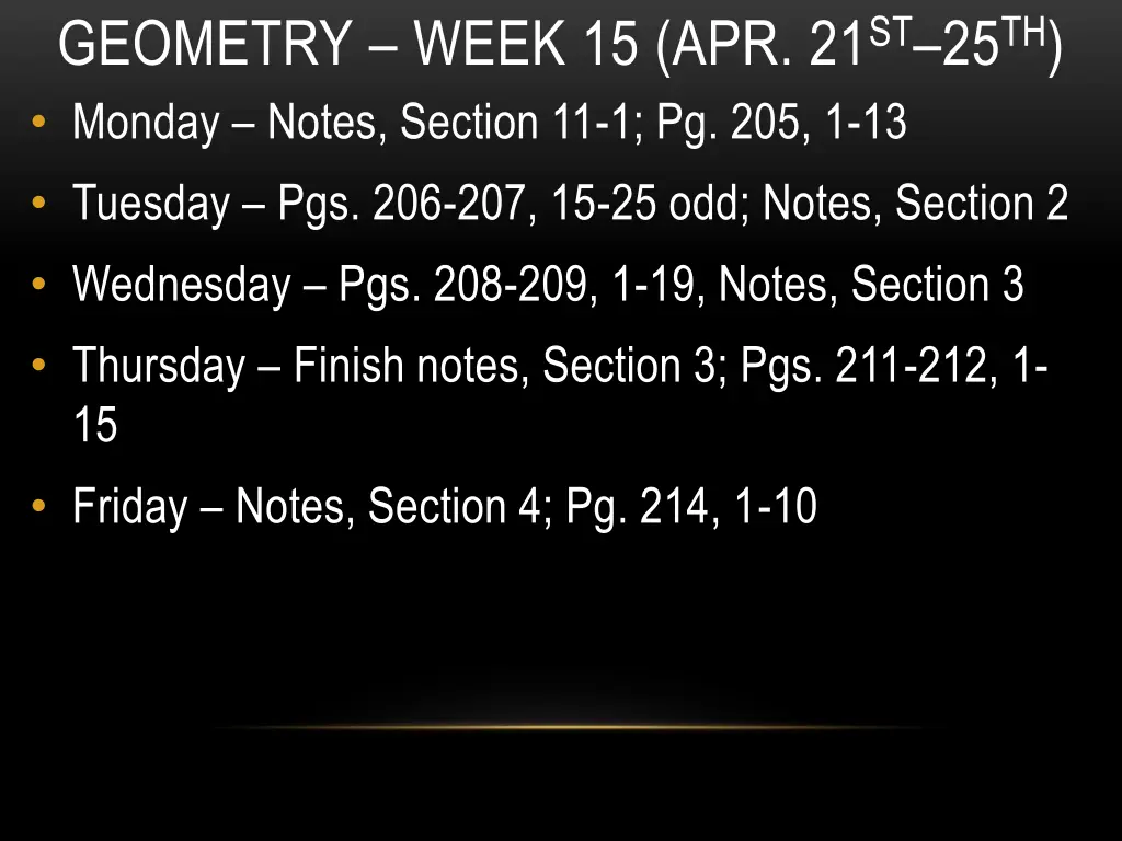 geometry week 15 apr 21 st 25 th monday notes