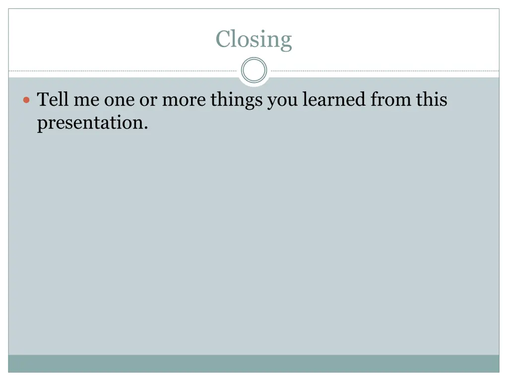 closing