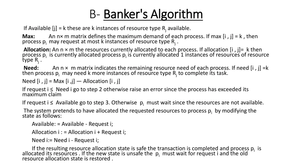b banker s algorithm banker s algorithm
