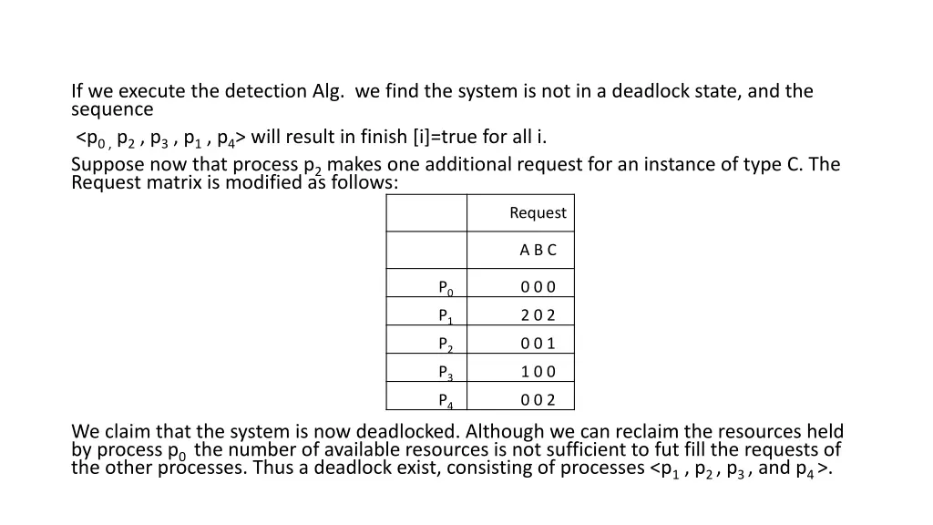 if we execute the detection alg we find