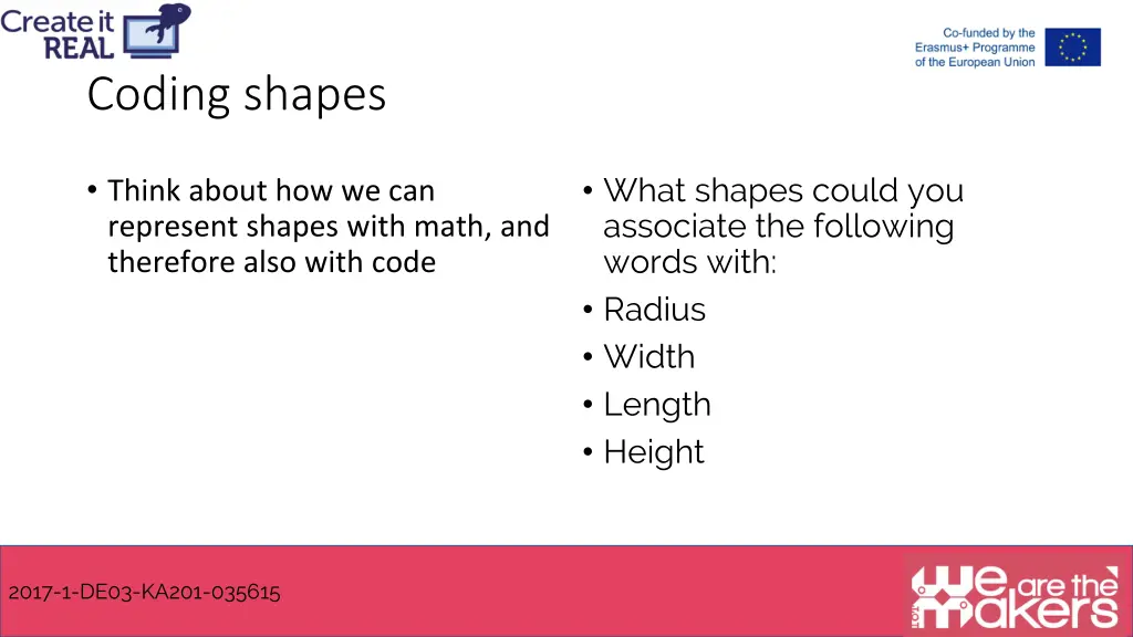coding shapes