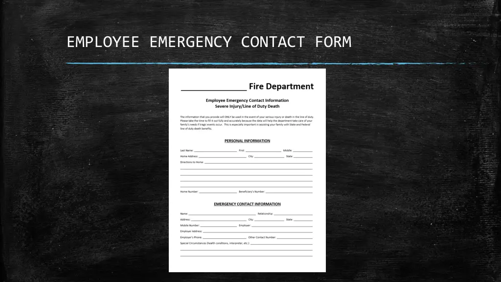 employee emergency contact form