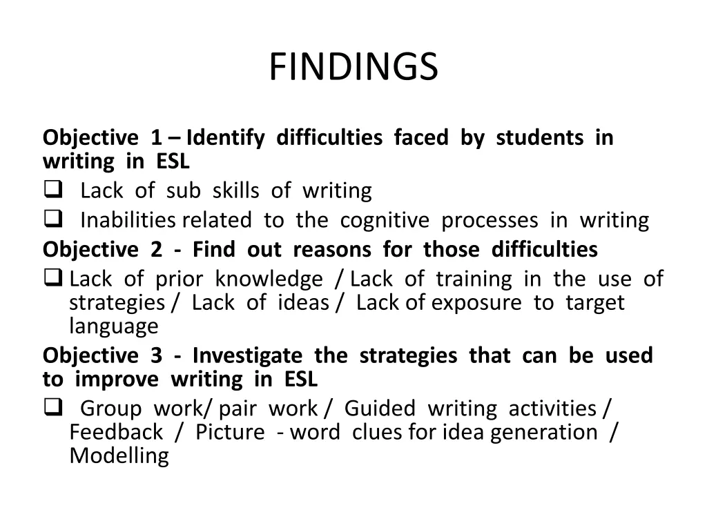 findings