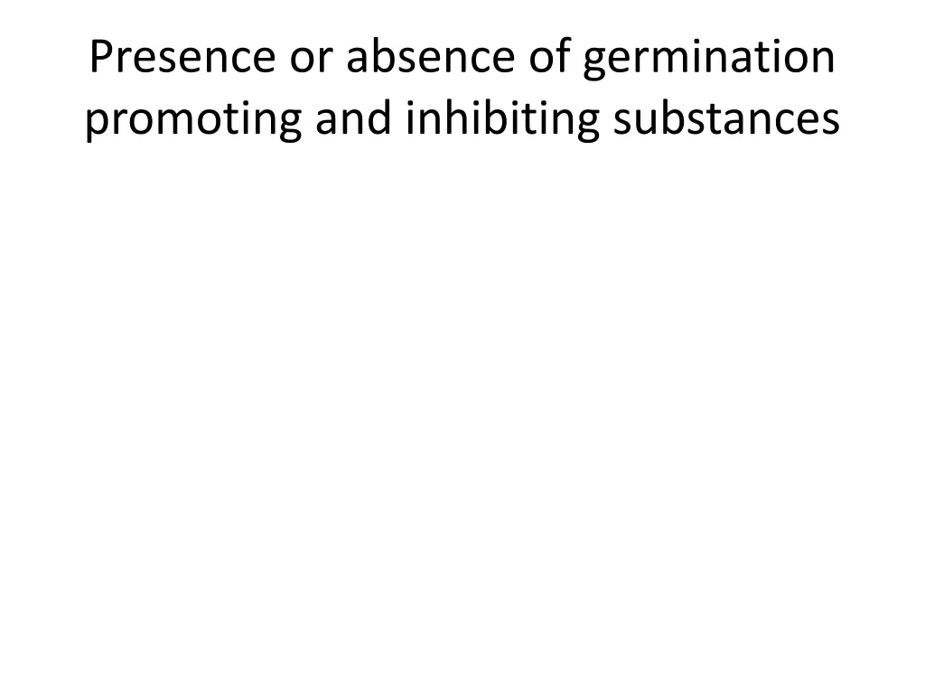 presence or absence of germination promoting