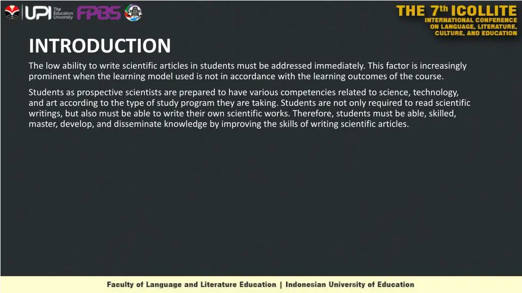 introduction the low ability to write scientific