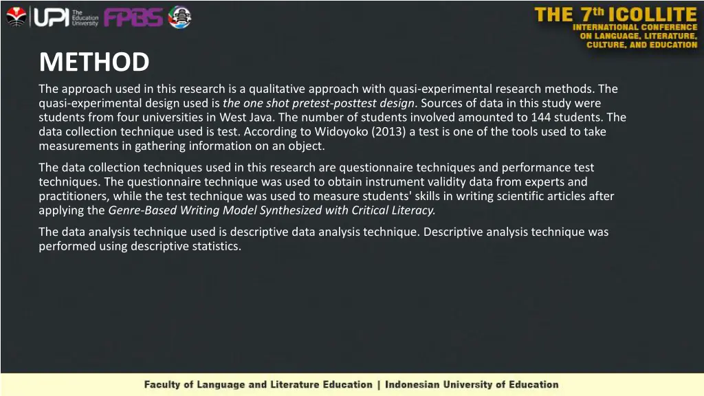 method the approach used in this research