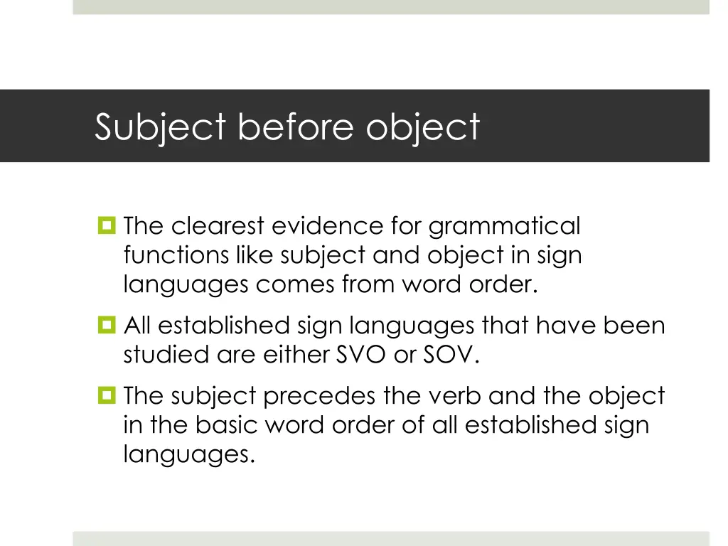subject before object