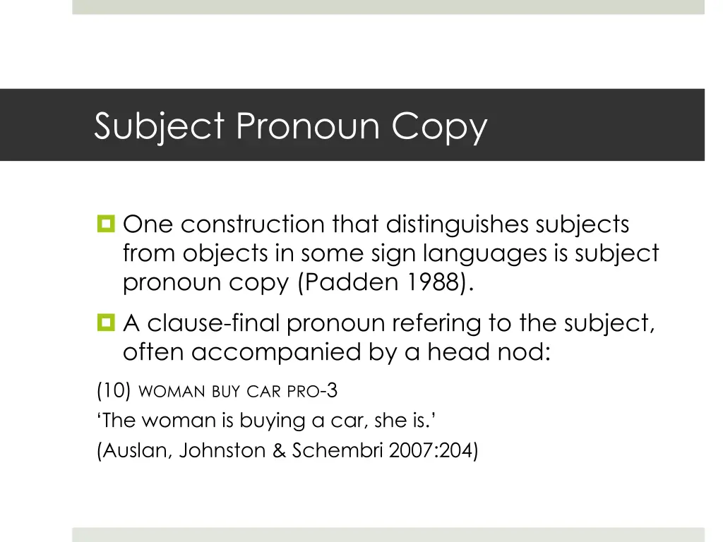 subject pronoun copy