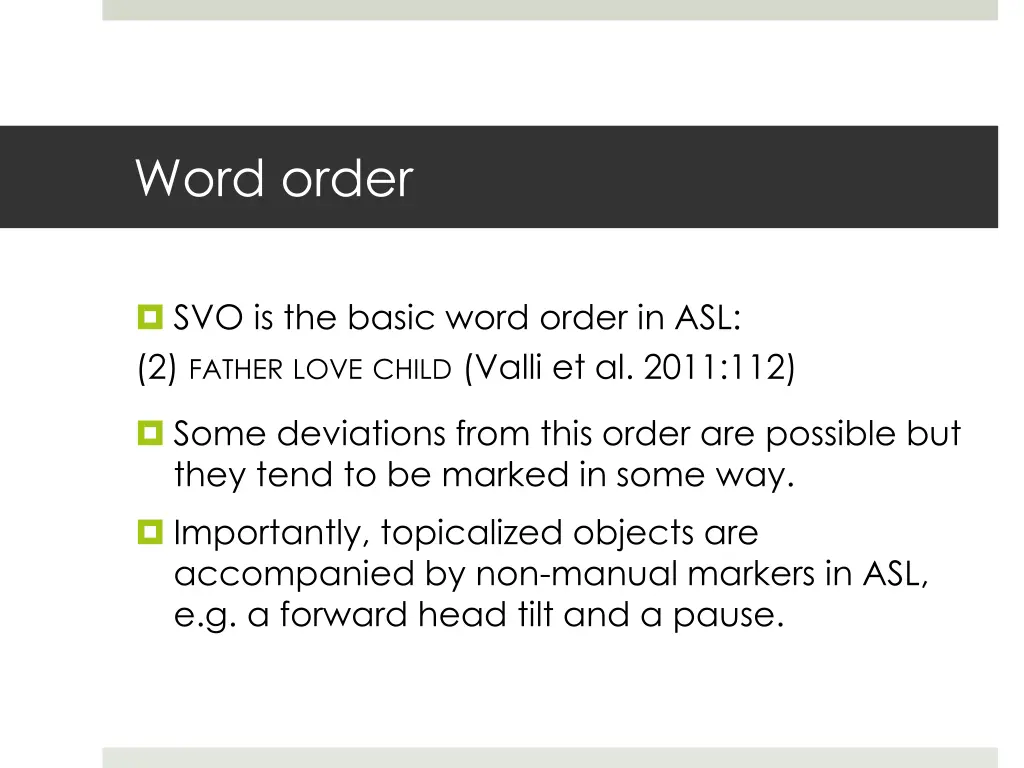 word order