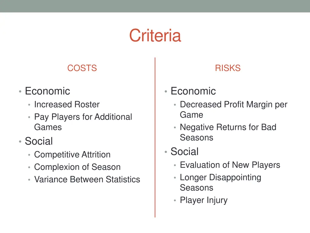 criteria 1