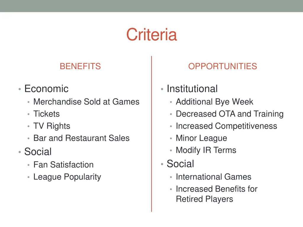 criteria