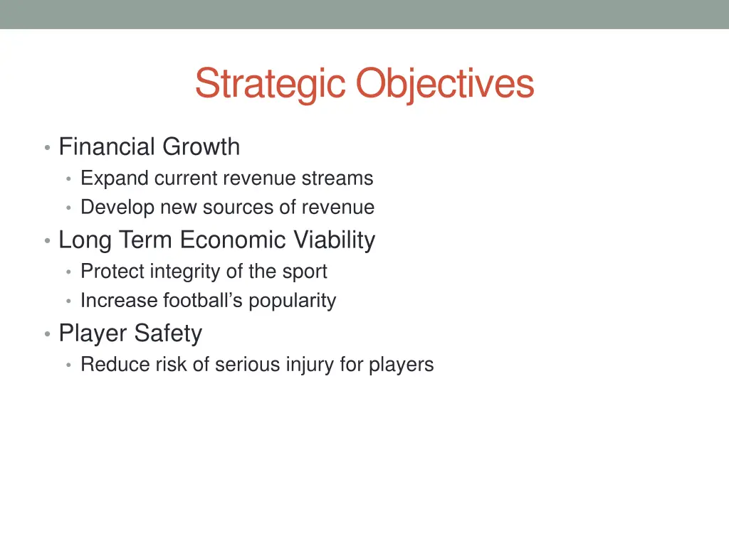 strategic objectives