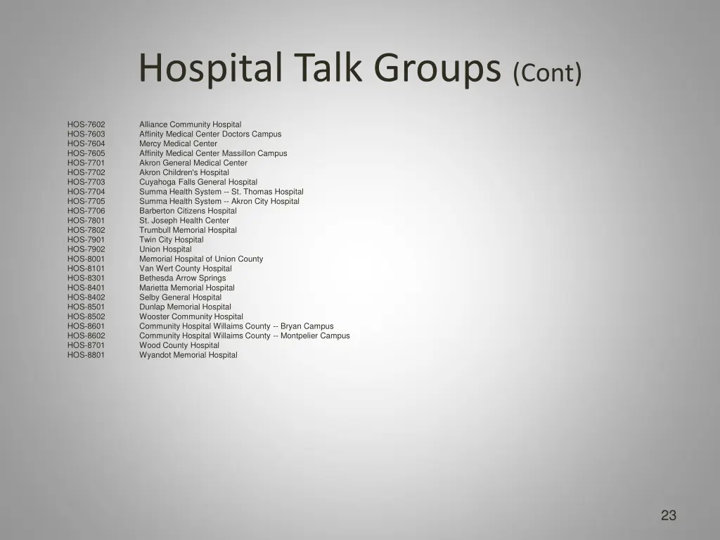 hospital talk groups cont 1