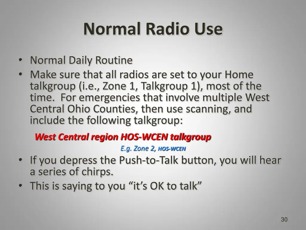 normal radio use