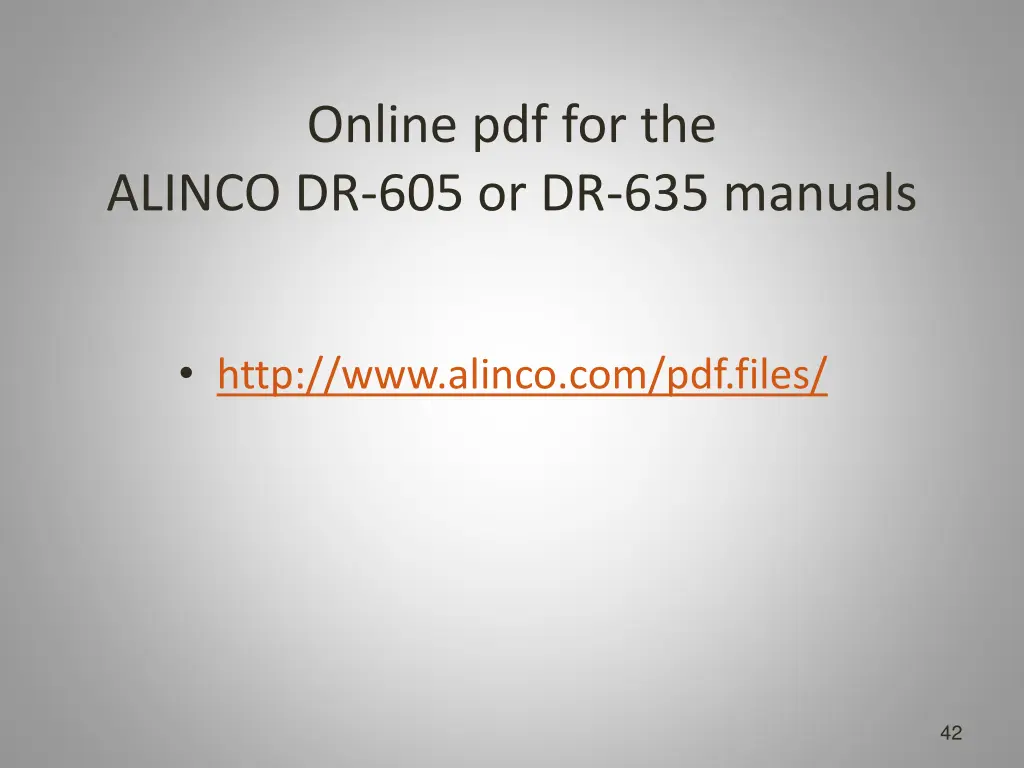 online pdf for the alinco dr 605 or dr 635 manuals