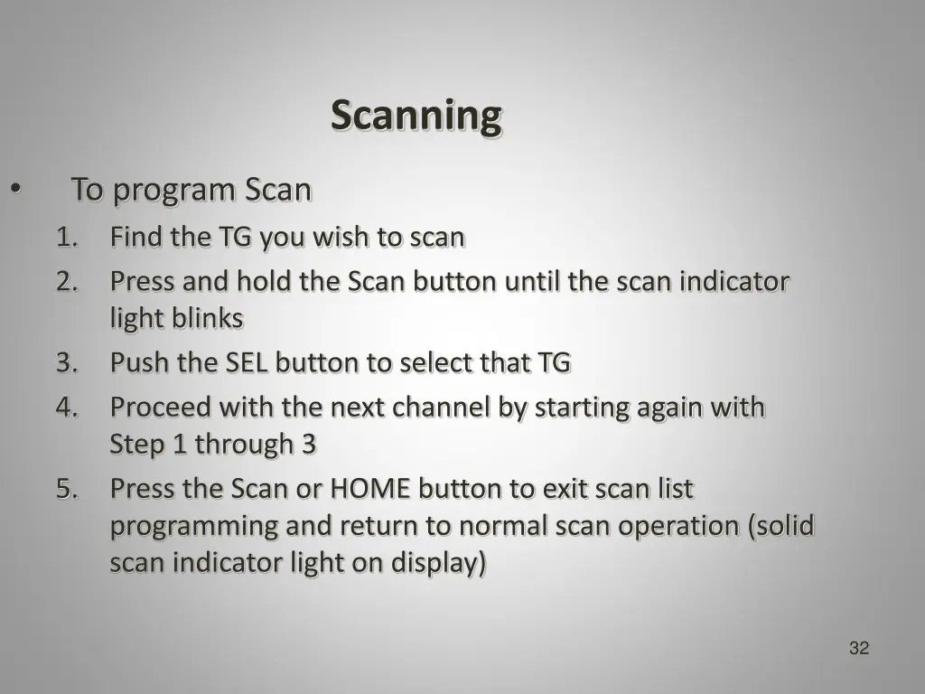 scanning