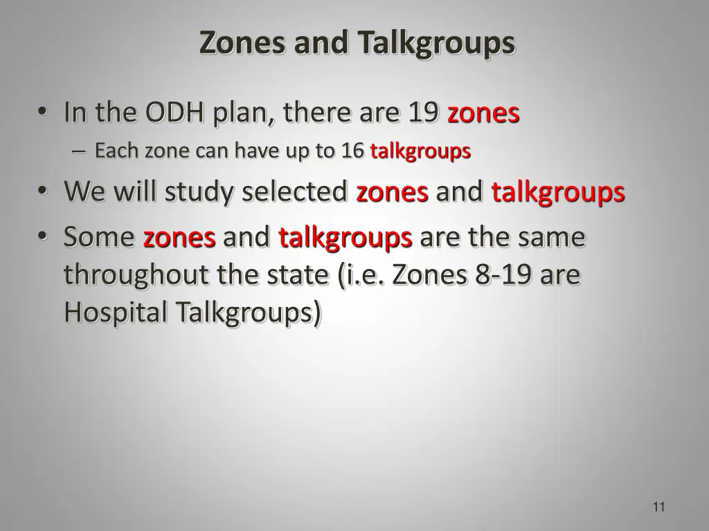 zones and talkgroups