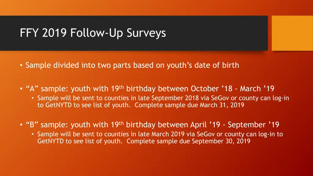 ffy 2019 follow up surveys 2