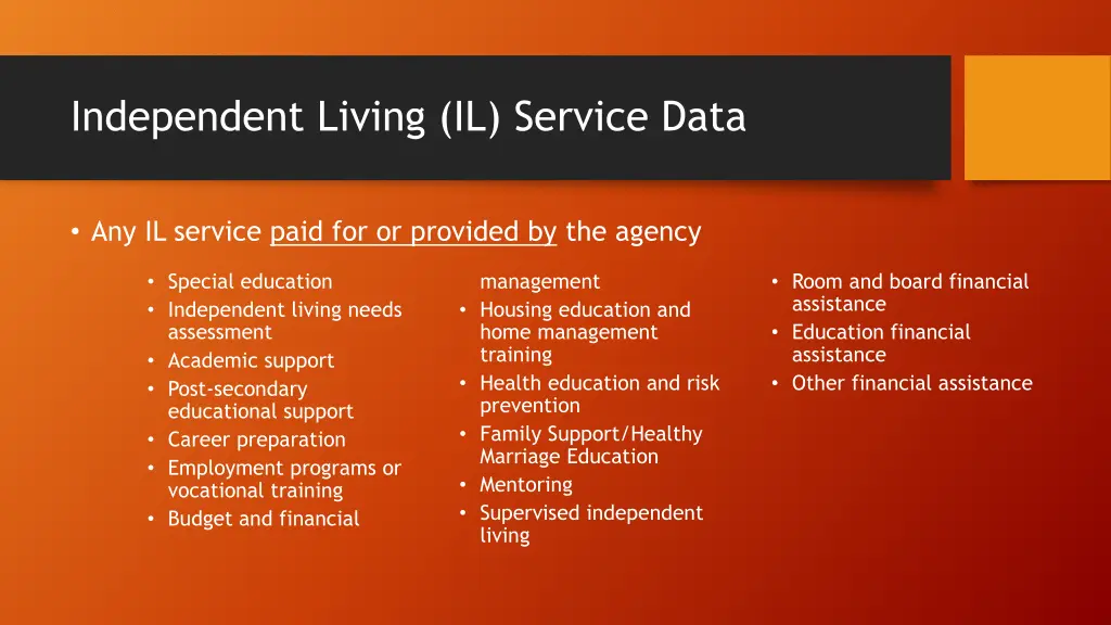 independent living il service data