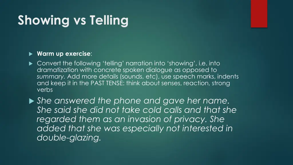 showing vs telling