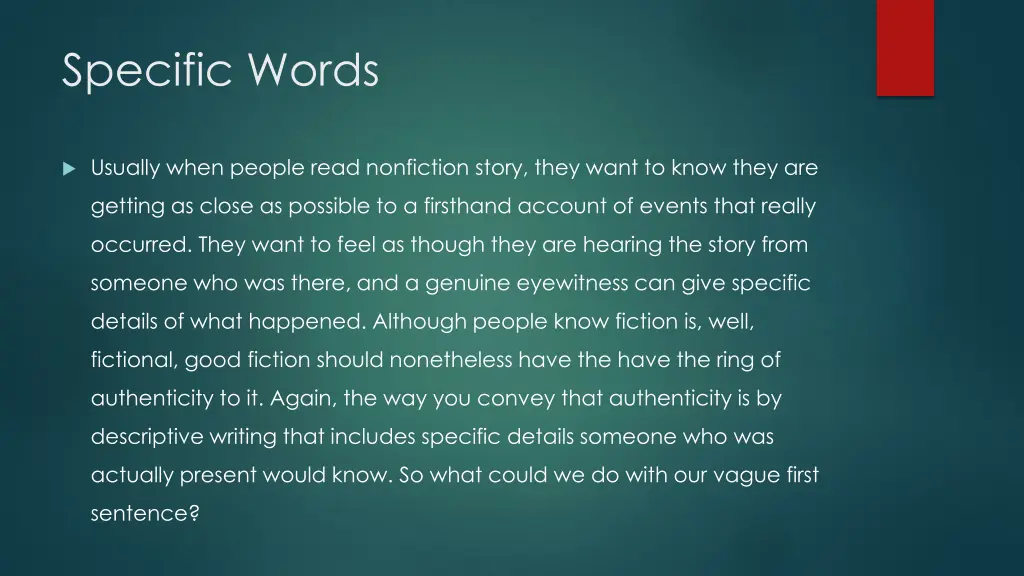 specific words