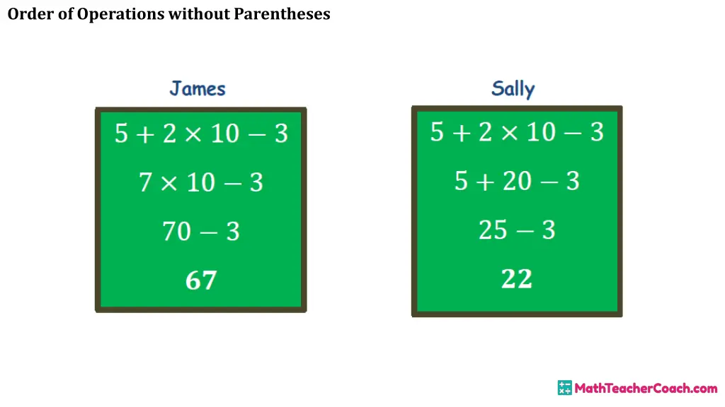 order of operations without parentheses 11