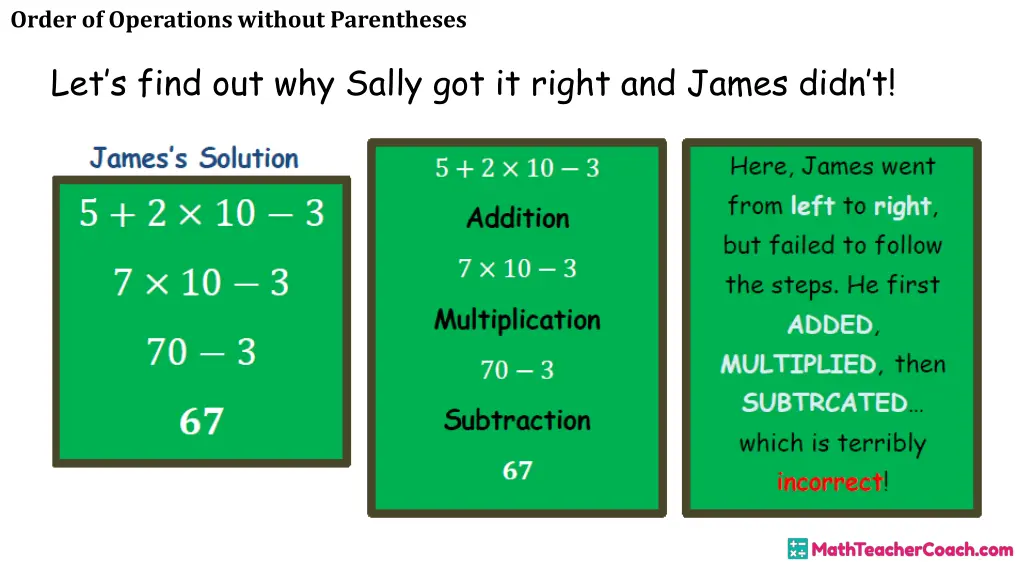 order of operations without parentheses 17