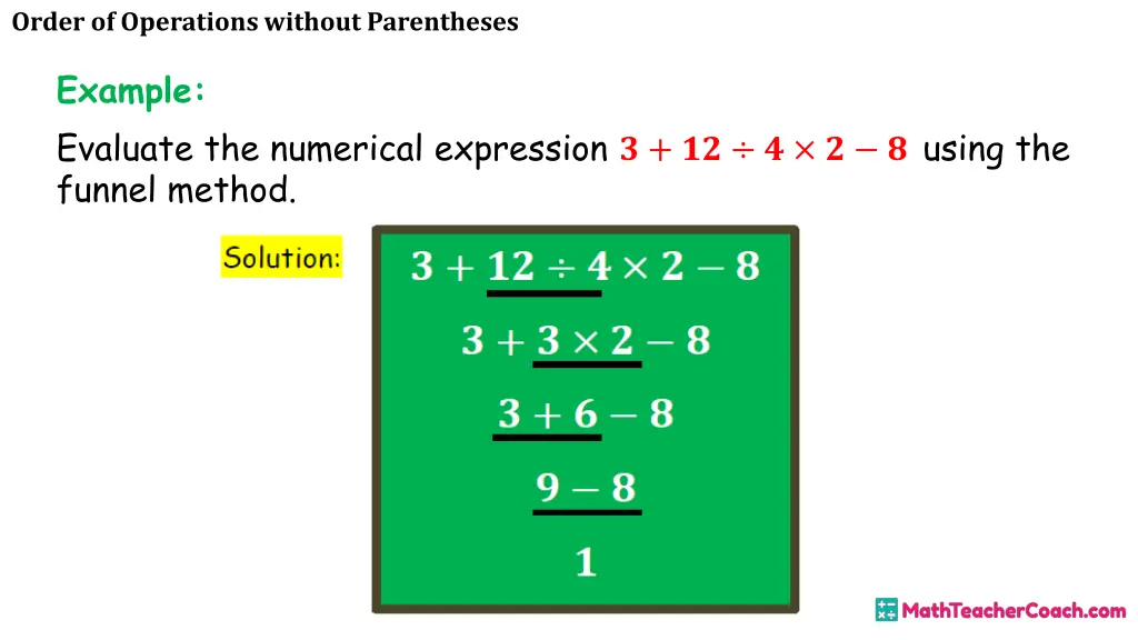 order of operations without parentheses 29