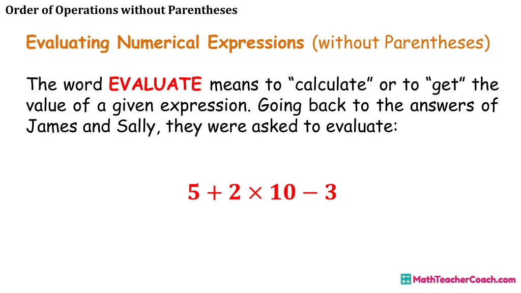 order of operations without parentheses 6