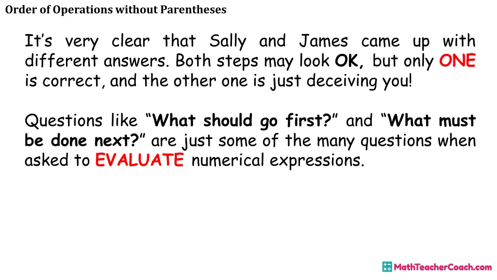 order of operations without parentheses 9