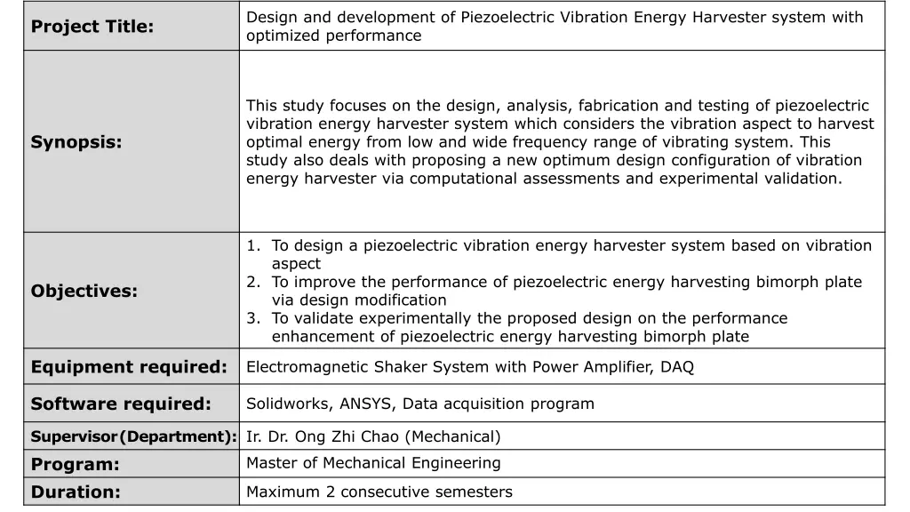 design and development of piezoelectric vibration