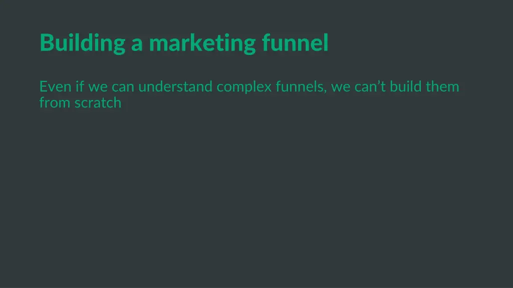 building a marketing funnel