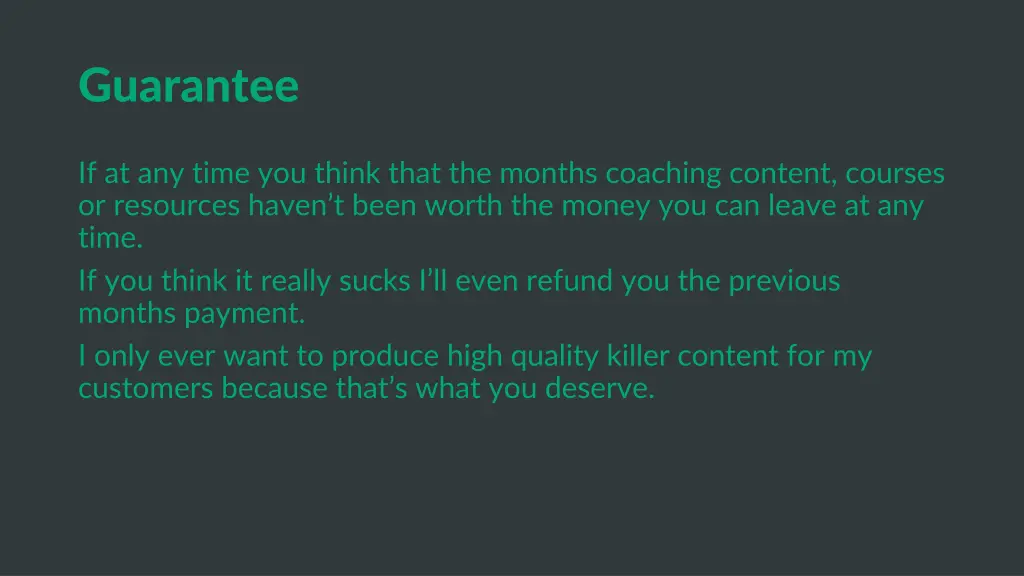 guarantee