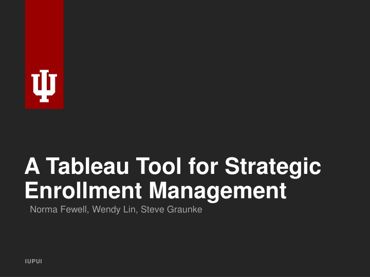 a tableau tool for strategic enrollment