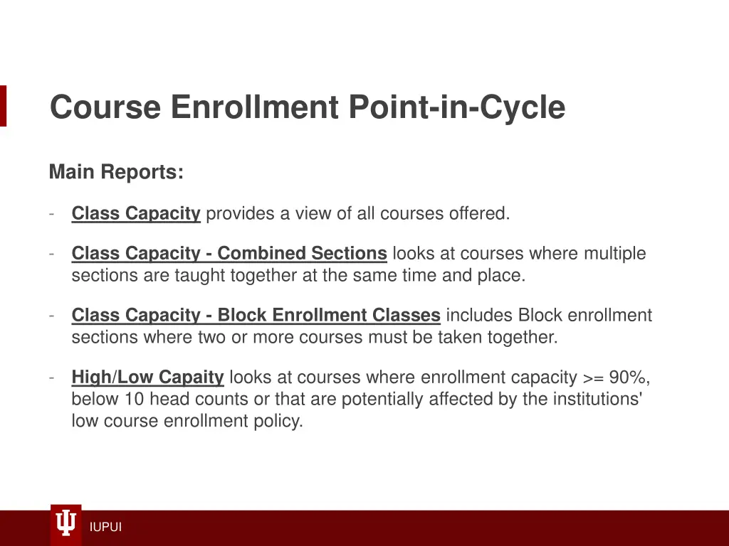 course enrollment point in cycle 1