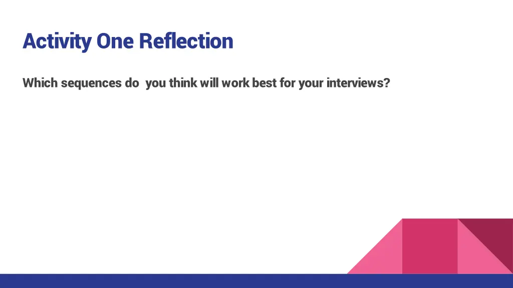 activity one reflection
