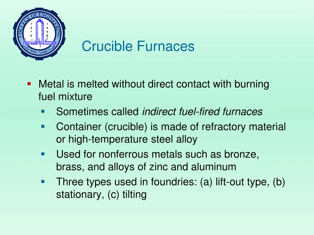 crucible furnaces