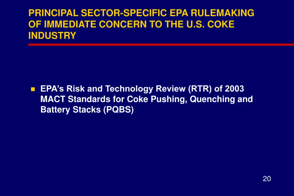 principal sector specific epa rulemaking