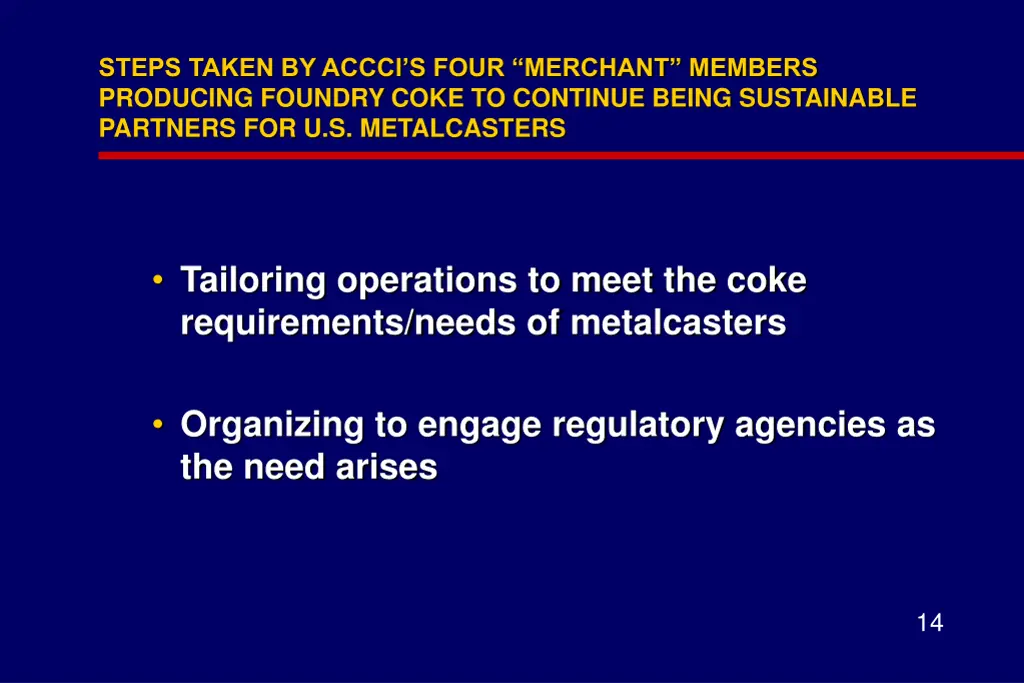 steps taken by accci s four merchant members