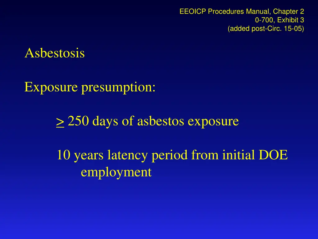 eeoicp procedures manual chapter 2 added post