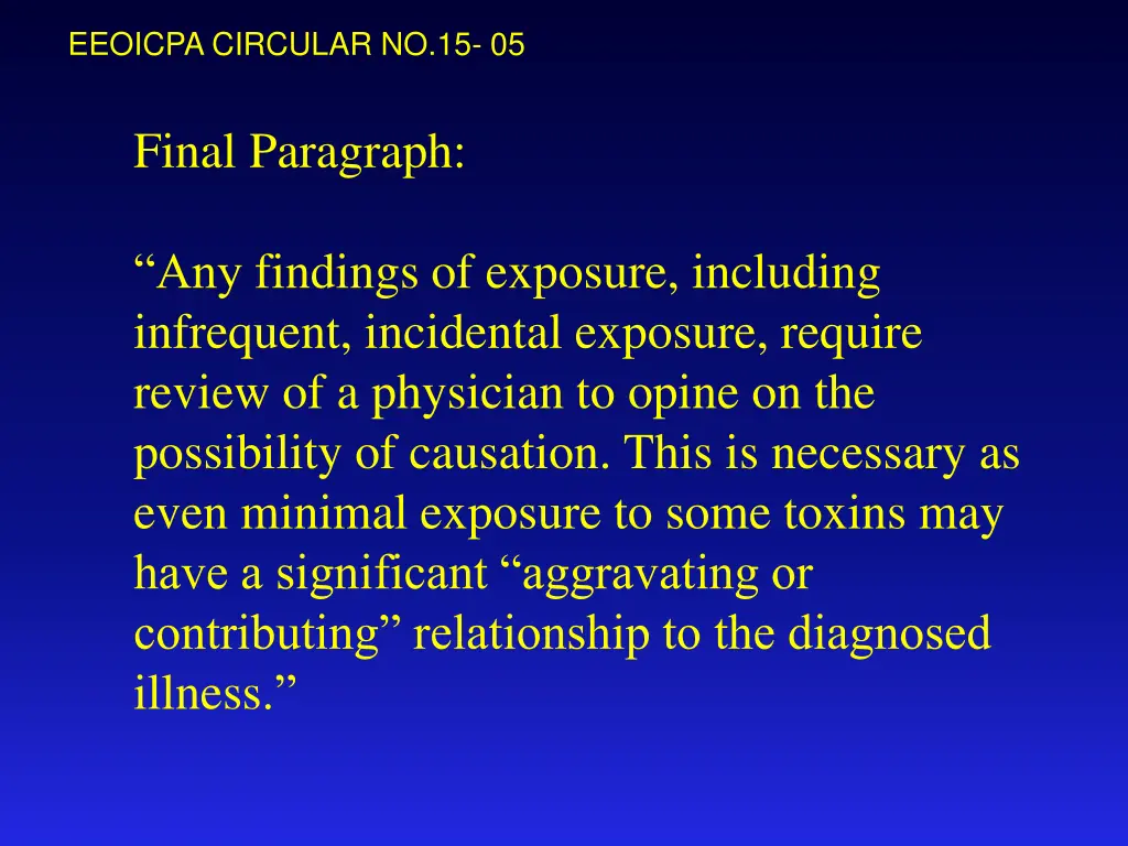 eeoicpa circular no 15 05 5